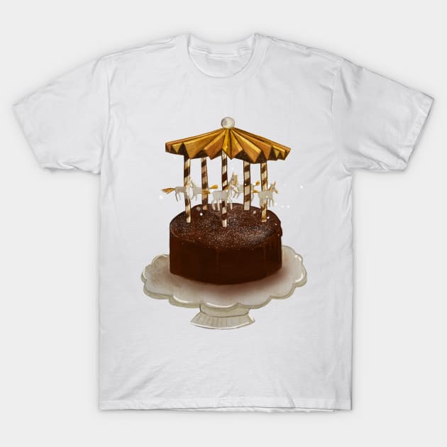 Carousel Cake Illustration T-Shirt by Le petit fennec